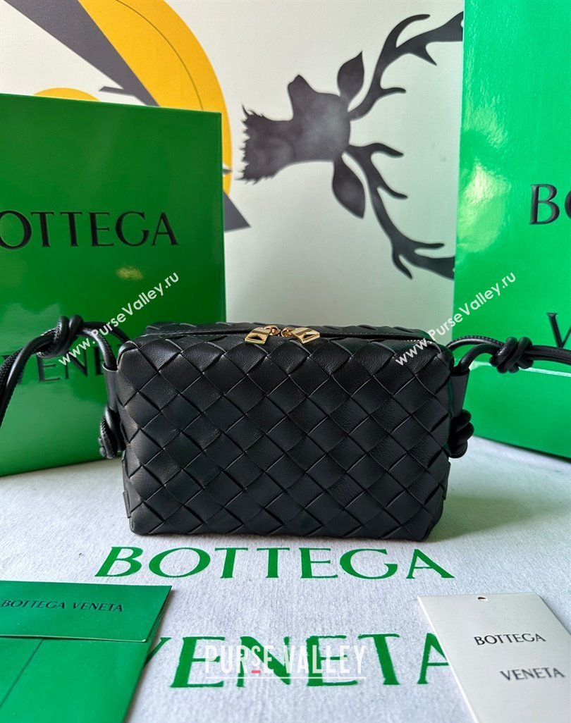 Bottega Veneta Mini Loop Camera Bag in Intrecciato Leather Black 2023 723547 (WT-231212044)