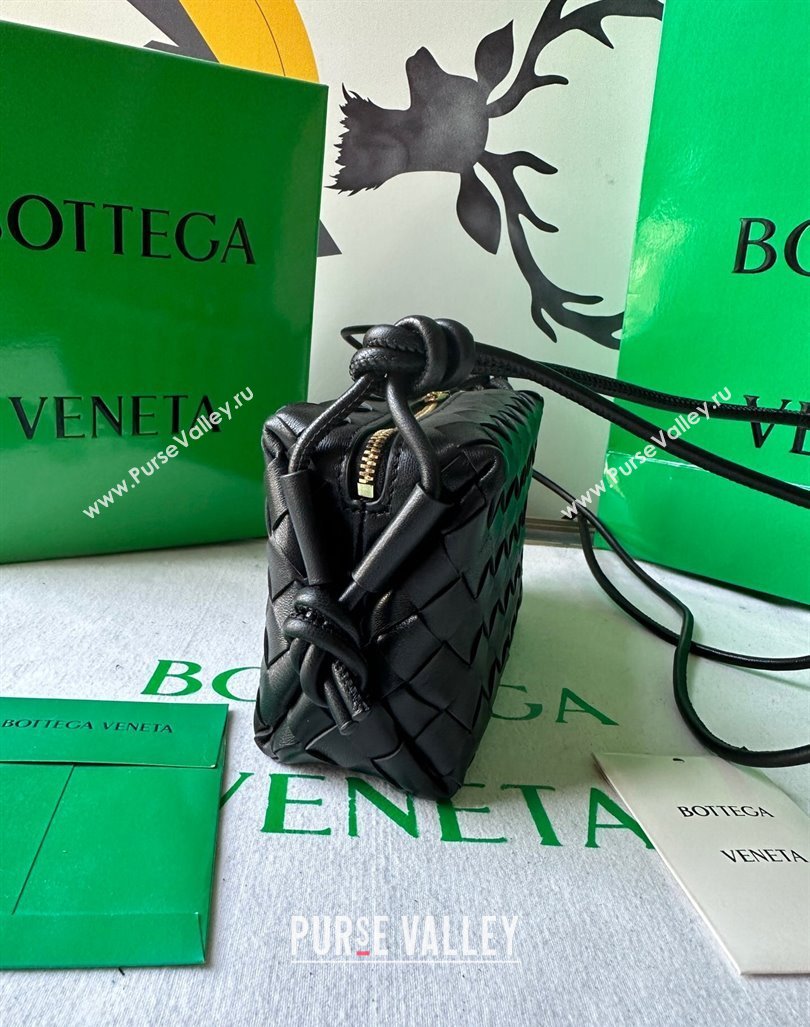 Bottega Veneta Mini Loop Camera Bag in Intrecciato Leather Black 2023 723547 (WT-231212044)