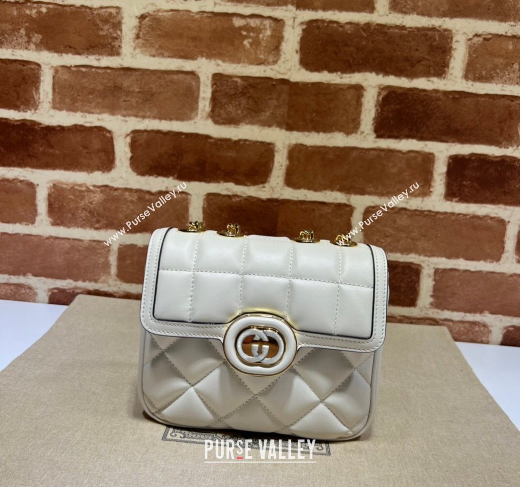 Gucci Deco quilted leather Mini Shoulder bag 741457 White 2023 (DLH-231209024)