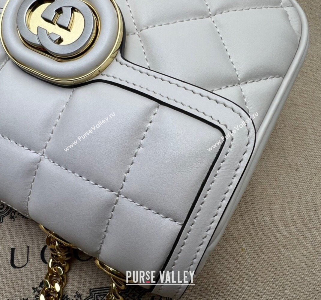 Gucci Deco quilted leather Mini Shoulder bag 741457 White 2023 (DLH-231209024)