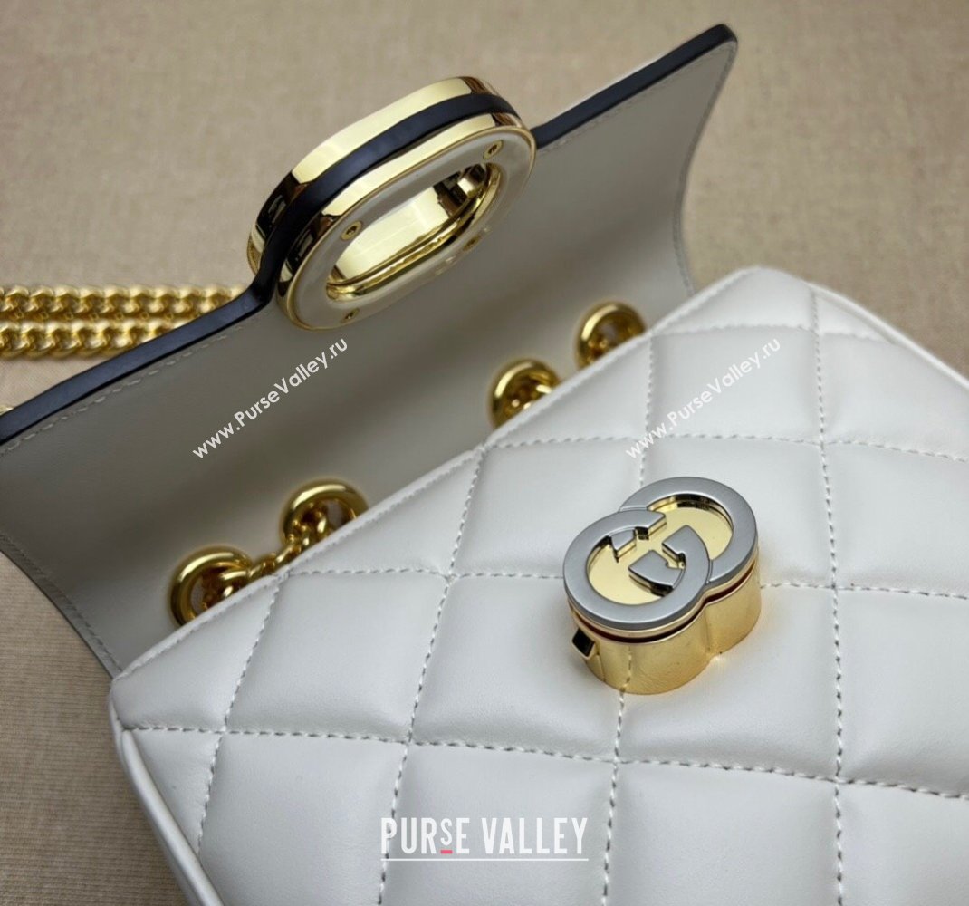 Gucci Deco quilted leather Mini Shoulder bag 741457 White 2023 (DLH-231209024)