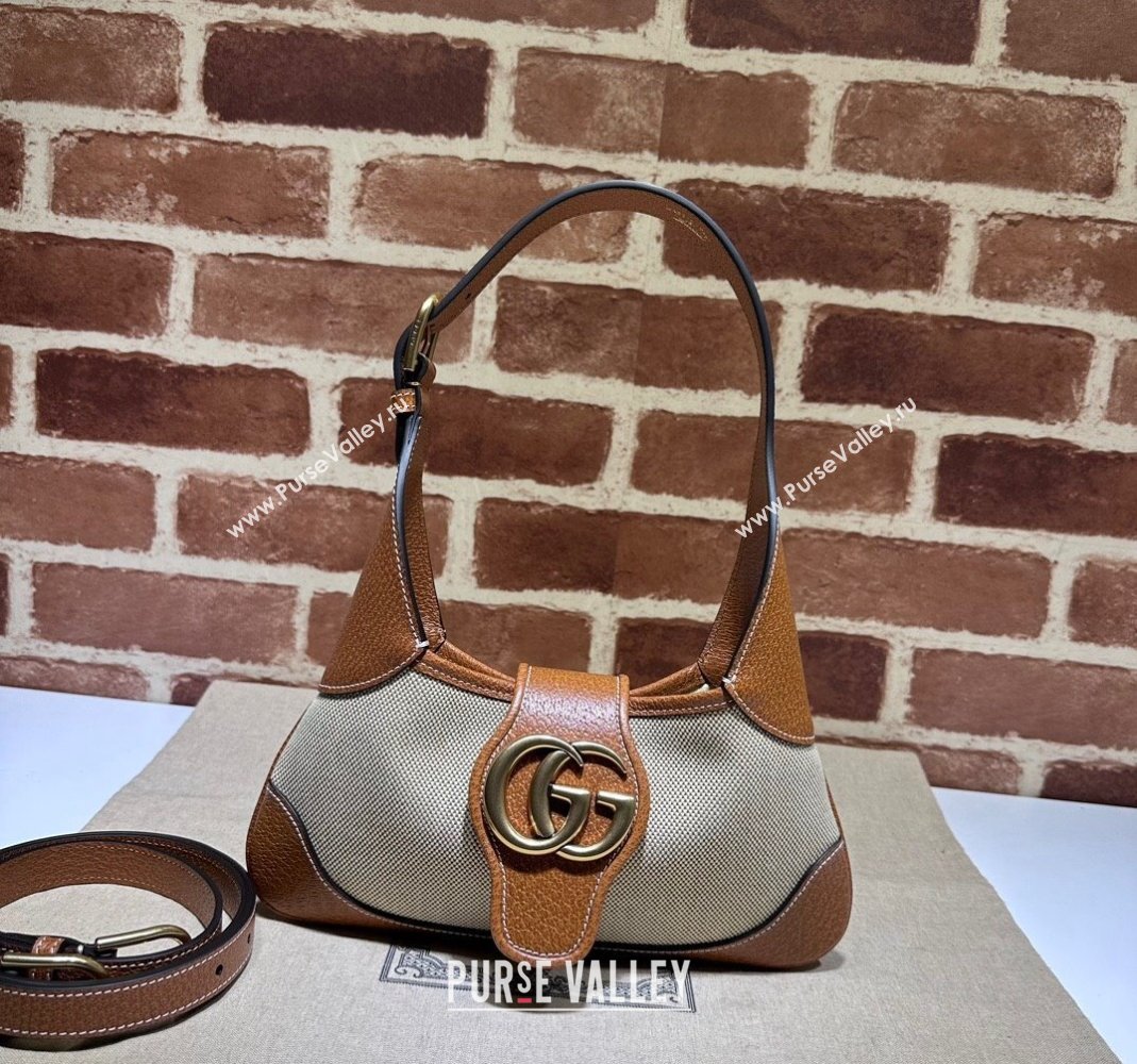 Gucci Aphrodite Small Shoulder Bag in Canvas and Leather 735106 Brown 2023 (DLH-231209027)