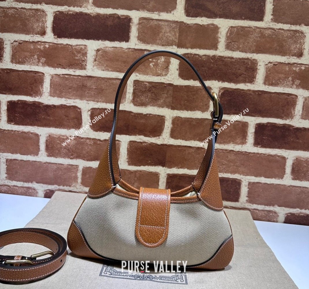 Gucci Aphrodite Small Shoulder Bag in Canvas and Leather 735106 Brown 2023 (DLH-231209027)