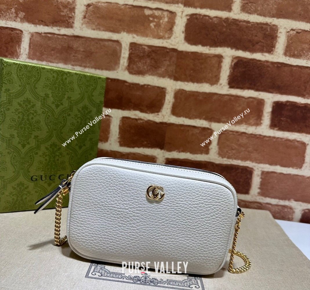 Gucci GG Marmont Leather Mini Shoulder Bag 772759 White 2023 (DLH-231209032)