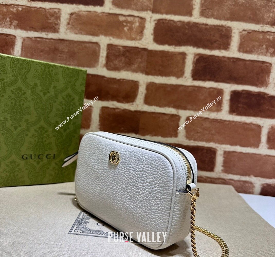 Gucci GG Marmont Leather Mini Shoulder Bag 772759 White 2023 (DLH-231209032)