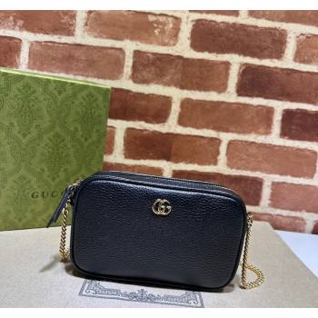 Gucci GG Marmont Leather Mini Shoulder Bag 772759 Black 2023 (DLH-231209033)