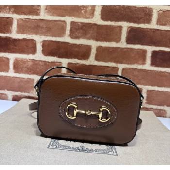Gucci Horsebit 1955 Leather Small Shoulder Bag 760196 Brown 2023 (DLH-231209035)