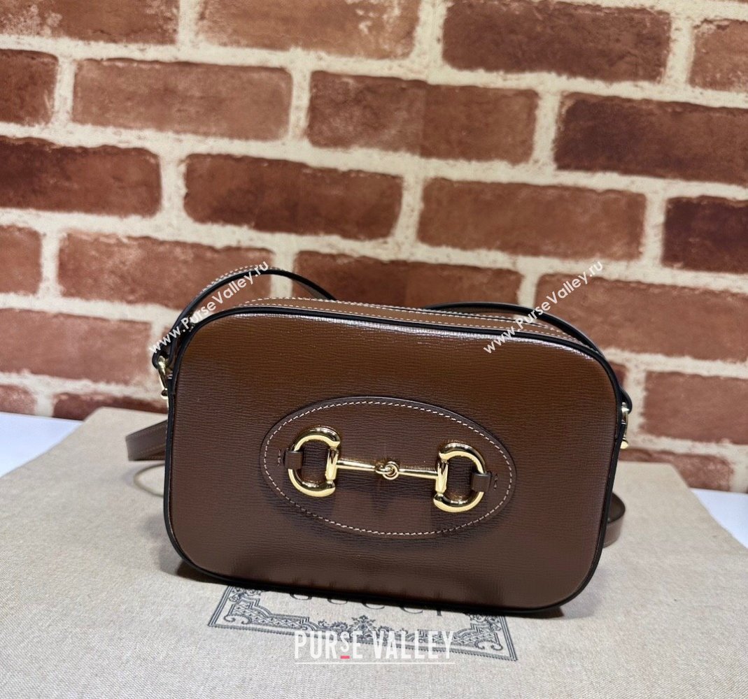 Gucci Horsebit 1955 Leather Small Shoulder Bag 760196 Brown 2023 (DLH-231209035)