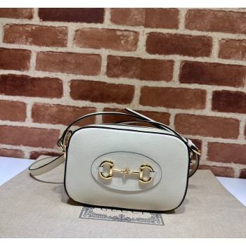 Gucci Horsebit 1955 Leather Small Shoulder Bag 760196 White 2023 (DLH-231209036)
