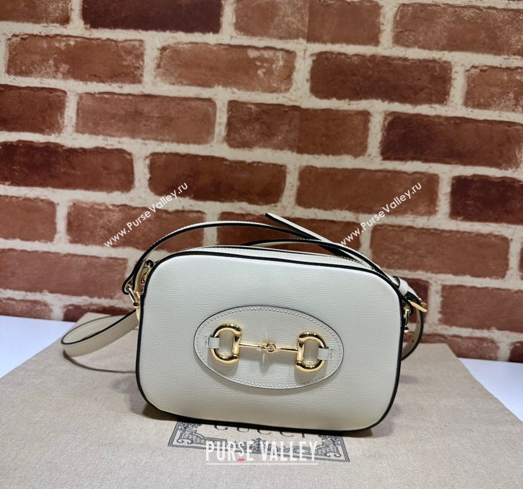 Gucci Horsebit 1955 Leather Small Shoulder Bag 760196 White 2023 (DLH-231209036)