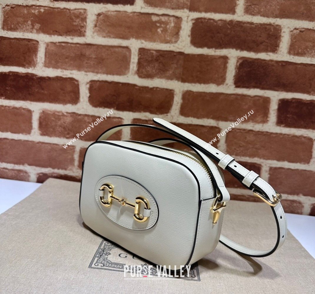 Gucci Horsebit 1955 Leather Small Shoulder Bag 760196 White 2023 (DLH-231209036)