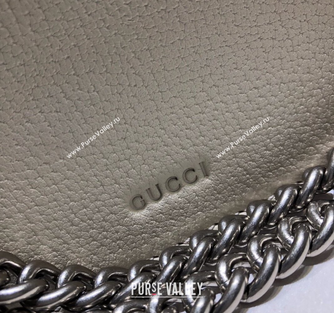 Gucci Dionysus Leather Shoulder Bag in Pig-Grained Leather 400249 White 2023 (DLH-231209040)