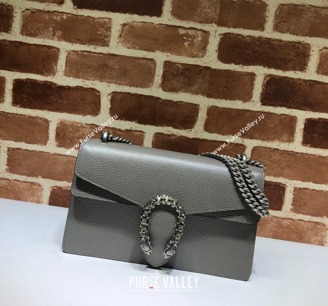 Gucci Dionysus Leather Shoulder Bag in Grained Leather 400249 Dark Grey 2023 (DLH-231209041)