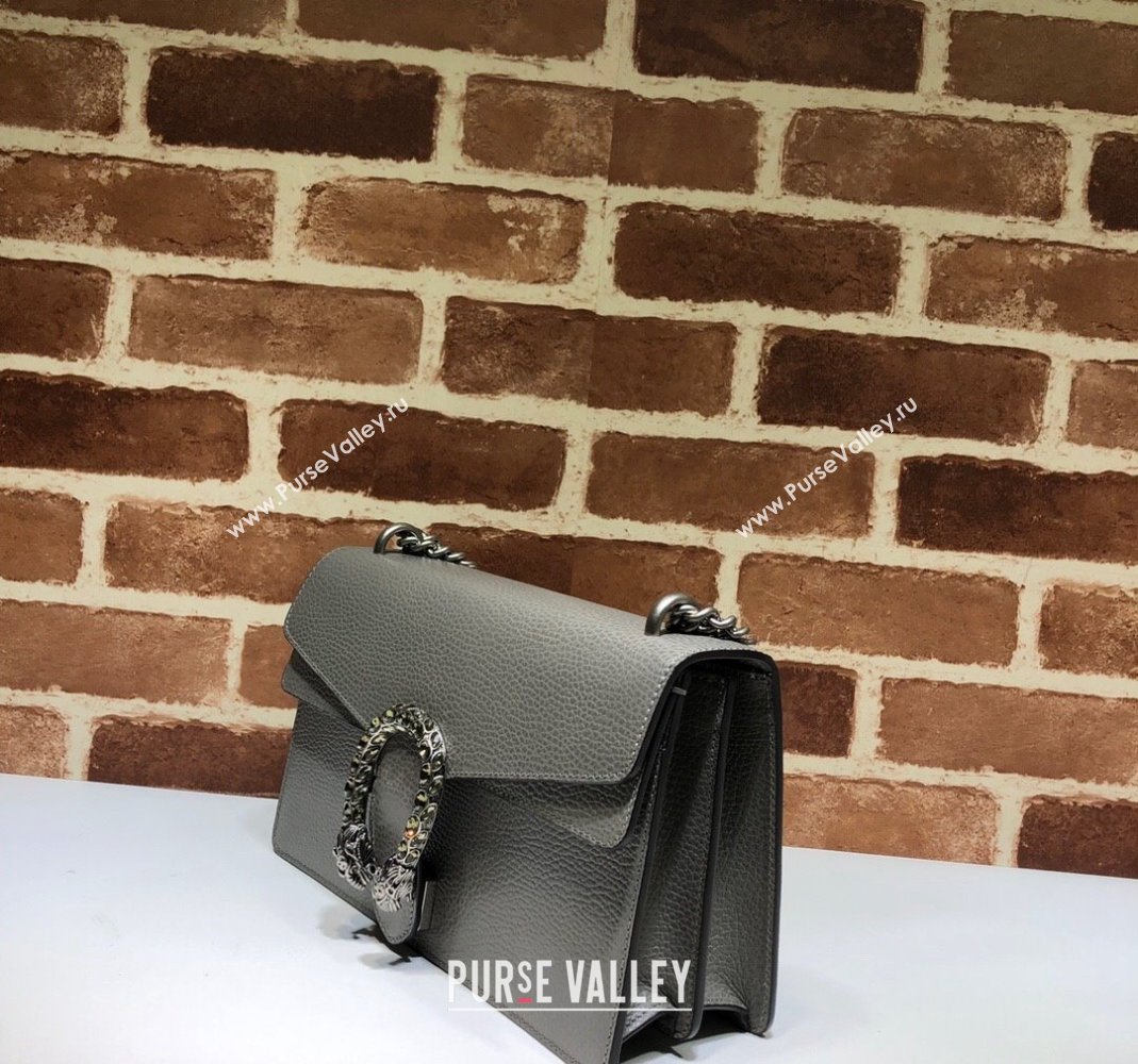 Gucci Dionysus Leather Shoulder Bag in Grained Leather 400249 Dark Grey 2023 (DLH-231209041)