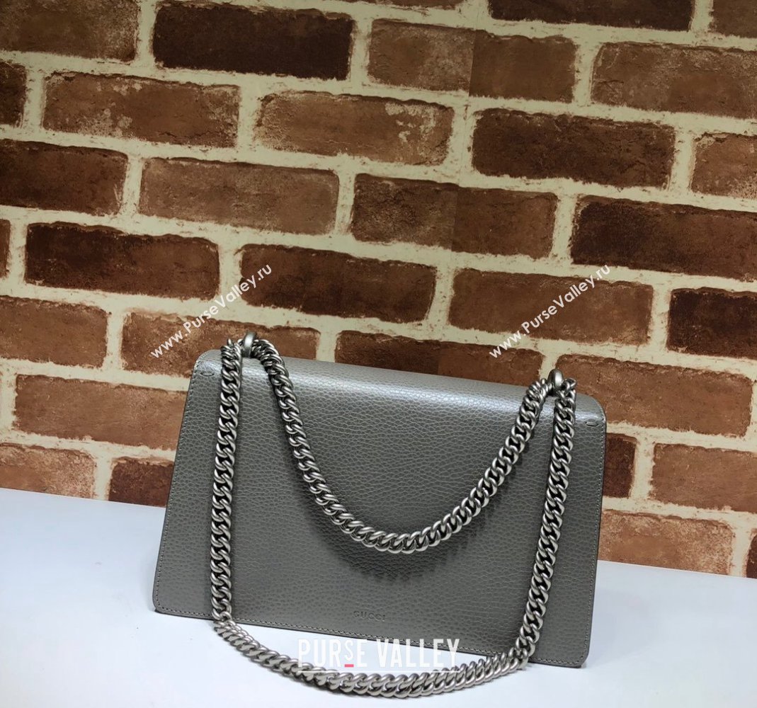 Gucci Dionysus Leather Shoulder Bag in Grained Leather 400249 Dark Grey 2023 (DLH-231209041)