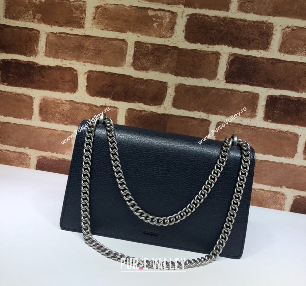 Gucci Dionysus Leather Shoulder Bag in Grained Leather 400249 Dark Blue 2023 (DLH-231209042)