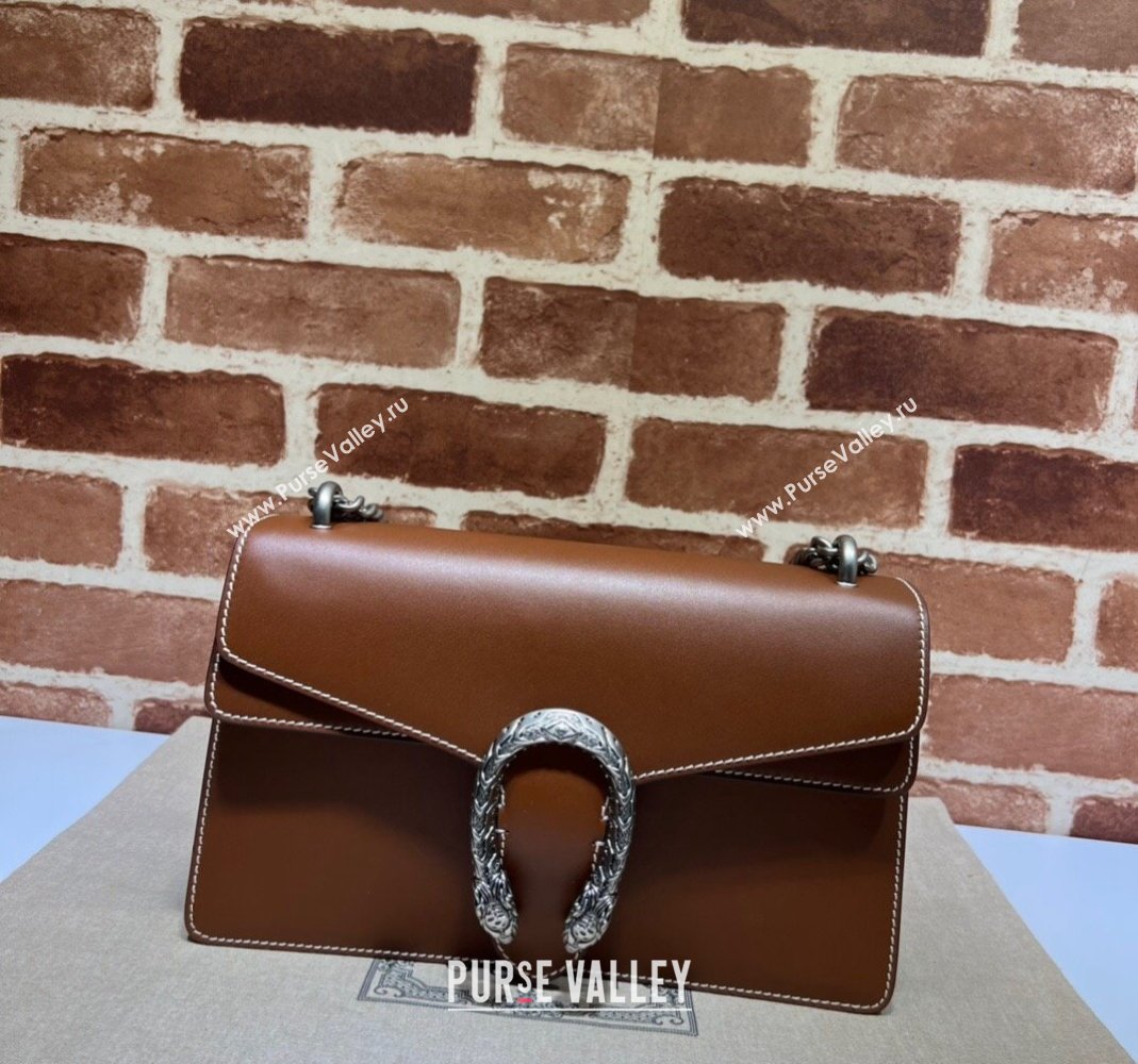 Gucci Dionysus Leather Shoulder Bag in Smooth Leather 400249 Brown 2023 (DLH-231209043)