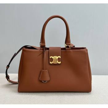 Celine Marlou Appoline Top Handle Bag in Supple Calfskin Brown 2023 114963 (BL-231209071)