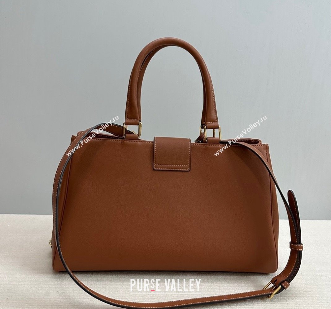 Celine Marlou Appoline Top Handle Bag in Supple Calfskin Brown 2023 114963 (BL-231209071)