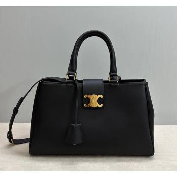 Celine Marlou Appoline Top Handle Bag in Supple Calfskin Black 2023 114963 (BL-231209072)