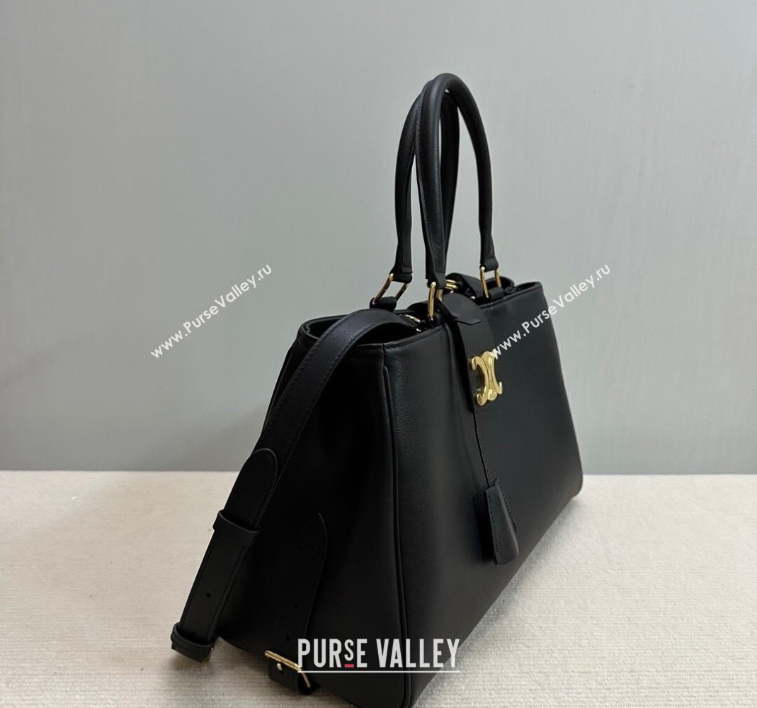 Celine Marlou Appoline Top Handle Bag in Supple Calfskin Black 2023 114963 (BL-231209072)