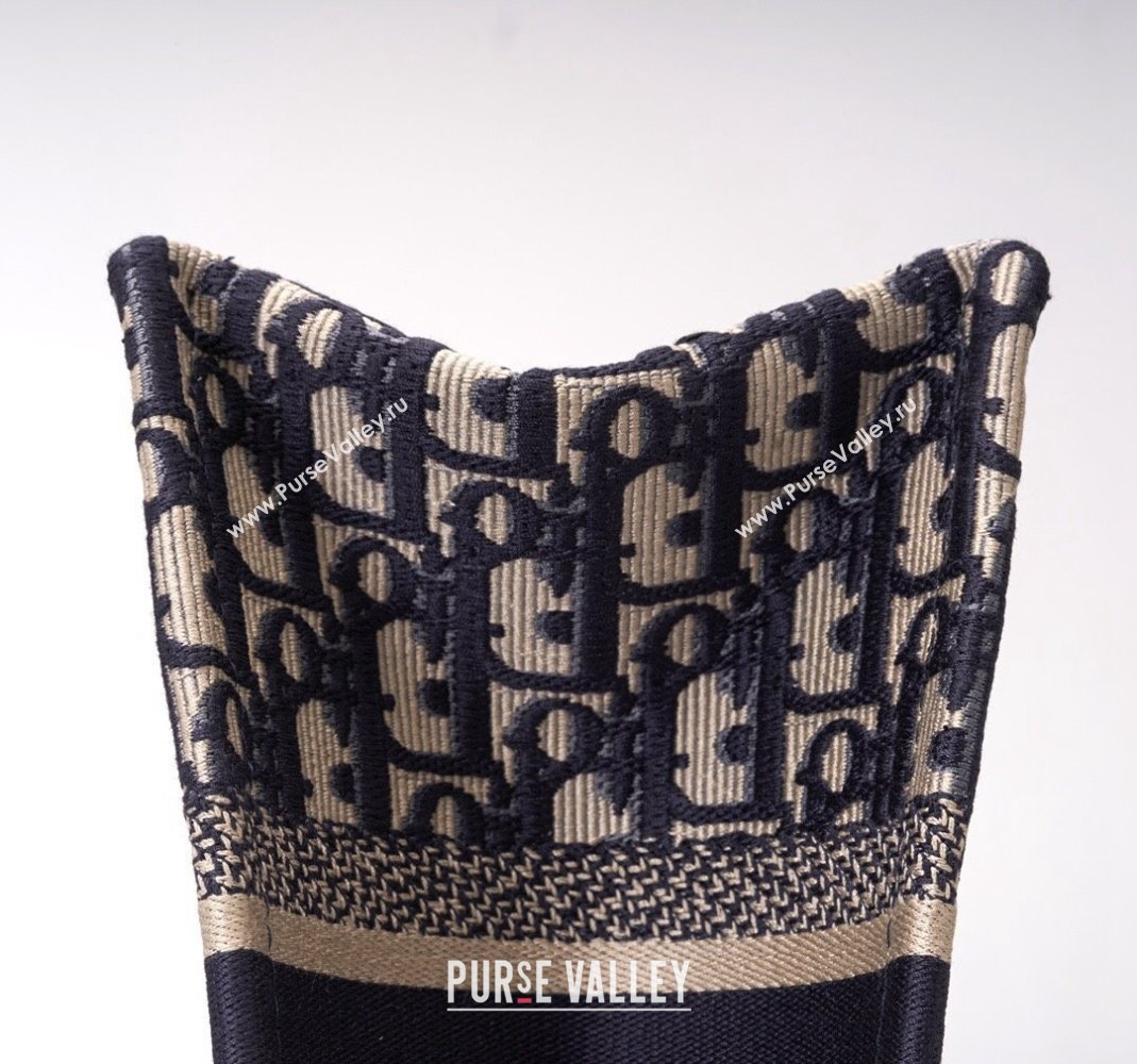 Dior Small Book Tote Bag in Ecru White and Blue Dior Oblique Embroidery 2023 (BF-231211002)