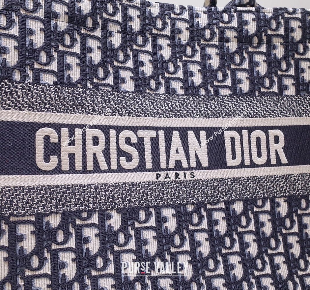 Dior Medium Book Tote Bag in Ecru White and Blue Dior Oblique Embroidery 2023 (BF-231211003)