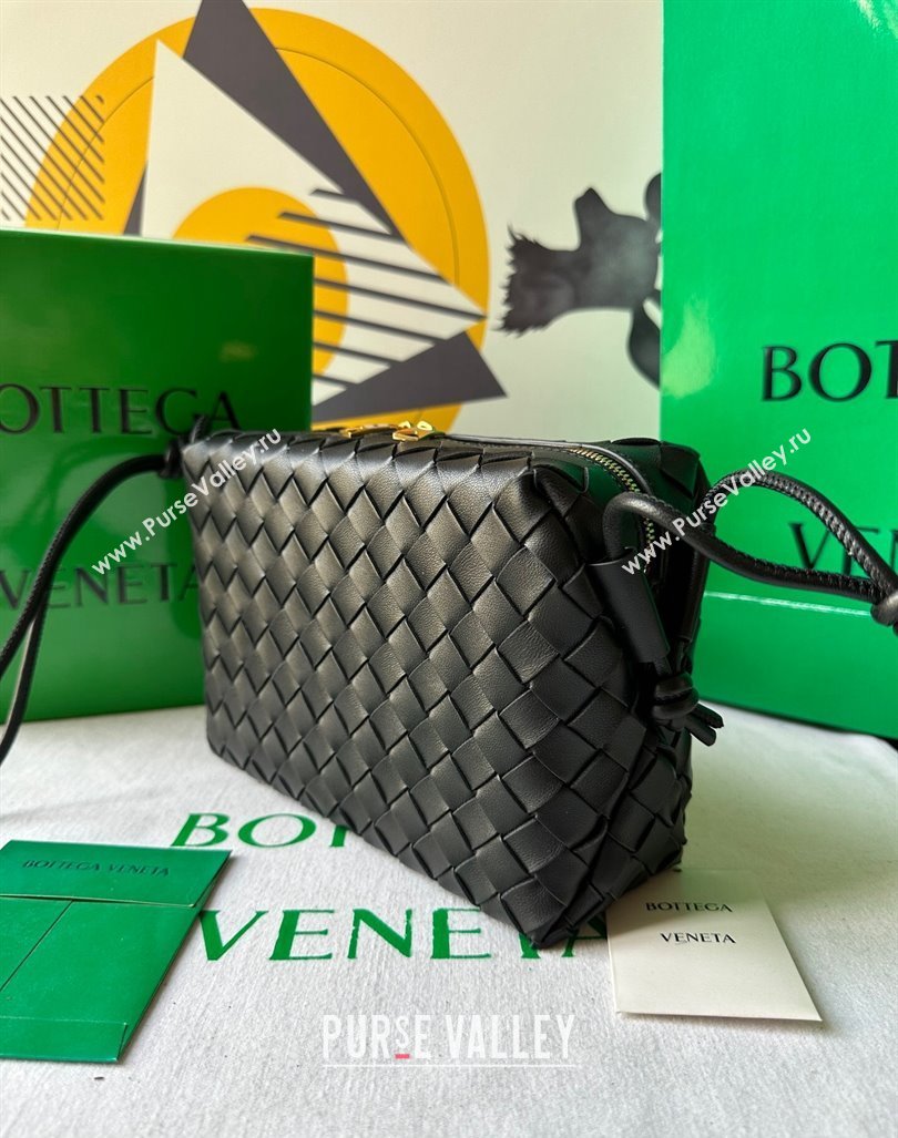 Bottega Veneta Small Loop Camera Bag in Intrecciato Leather Black 2023 736130 (WT-231212051)