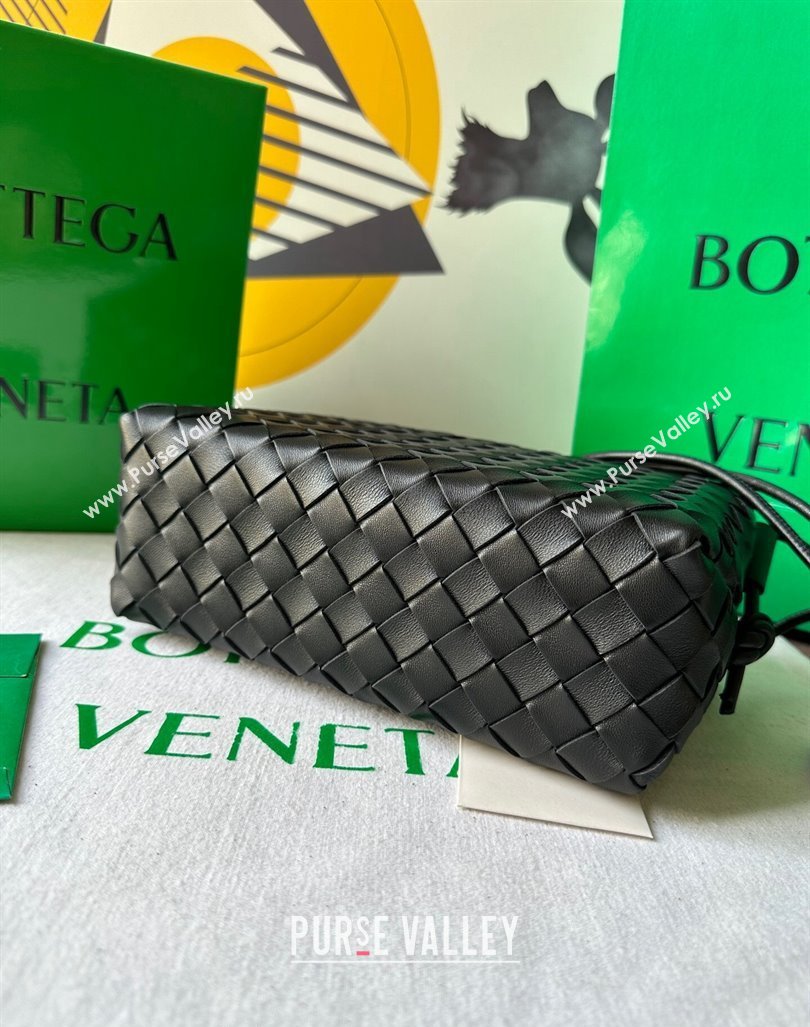 Bottega Veneta Small Loop Camera Bag in Intrecciato Leather Black 2023 736130 (WT-231212051)