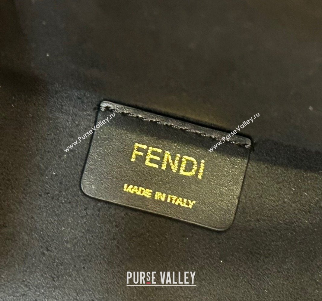 Fendi Sunshine Medium Tote Bag in Raffia Straw with Black tapestry fabric FF motif 2023 (AF-231211015)
