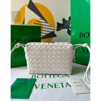 Bottega Veneta Small Loop Camera Bag in Intrecciato Leather White 2023 736130 (WT-231212052)