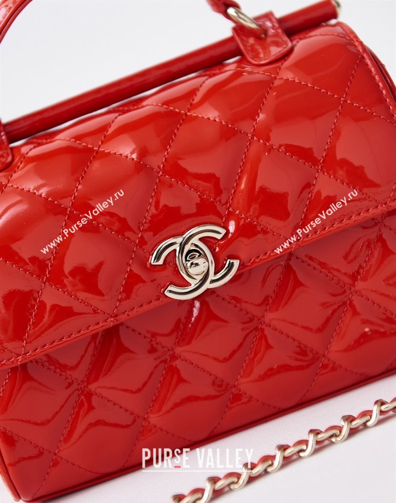 Chanel Patent Calfskin Small Box Bag AS4511 Red 2023 (yezi-231208023)