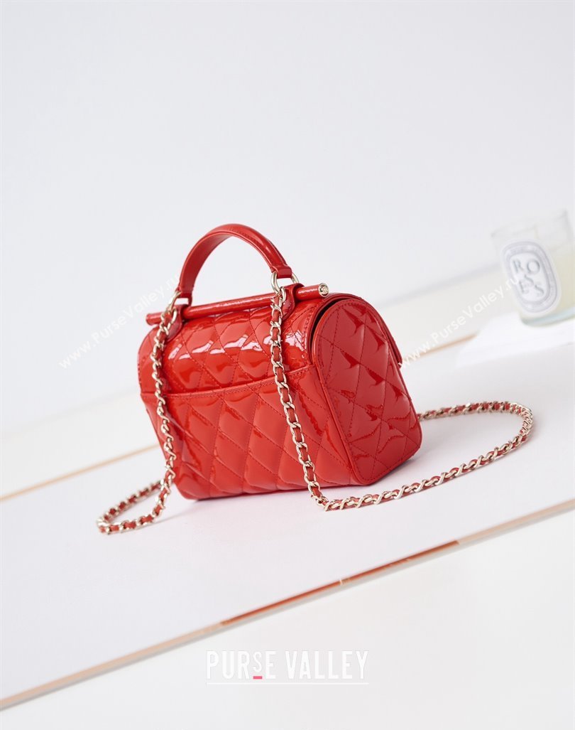 Chanel Patent Calfskin Small Box Bag AS4511 Red 2023 (yezi-231208023)