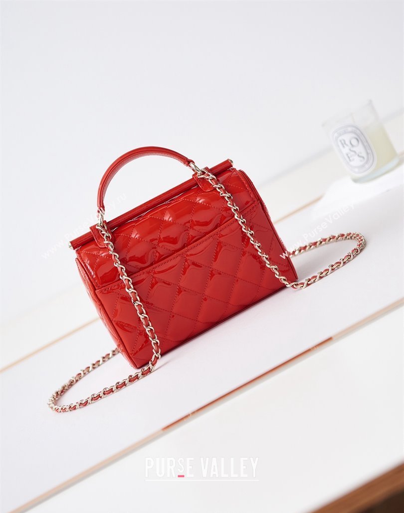 Chanel Patent Calfskin Small Box Bag AS4511 Red 2023 (yezi-231208023)