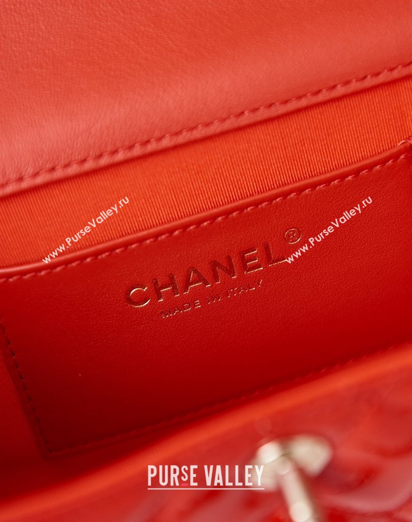 Chanel Patent Calfskin Small Box Bag AS4511 Red 2023 (yezi-231208023)