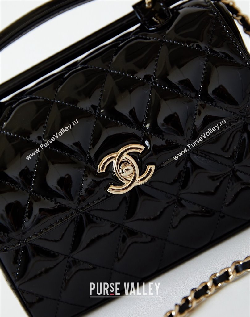 Chanel Patent Calfskin Small Box Bag AS4511 Black 2023 (yezi-231208024)