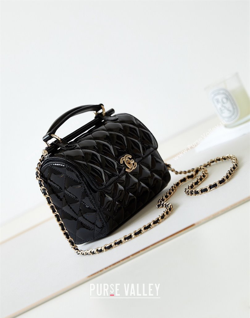 Chanel Patent Calfskin Small Box Bag AS4511 Black 2023 (yezi-231208024)