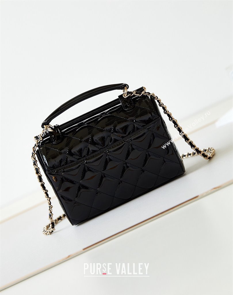 Chanel Patent Calfskin Small Box Bag AS4511 Black 2023 (yezi-231208024)