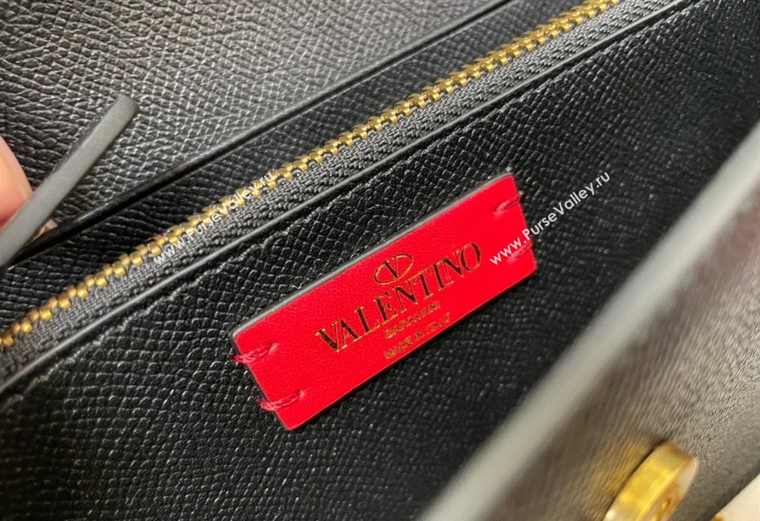 Valentino VLogo Signature Grainy Calfskin Wallet with Chain Black 2023 VLTN0093 (JD-231211066)