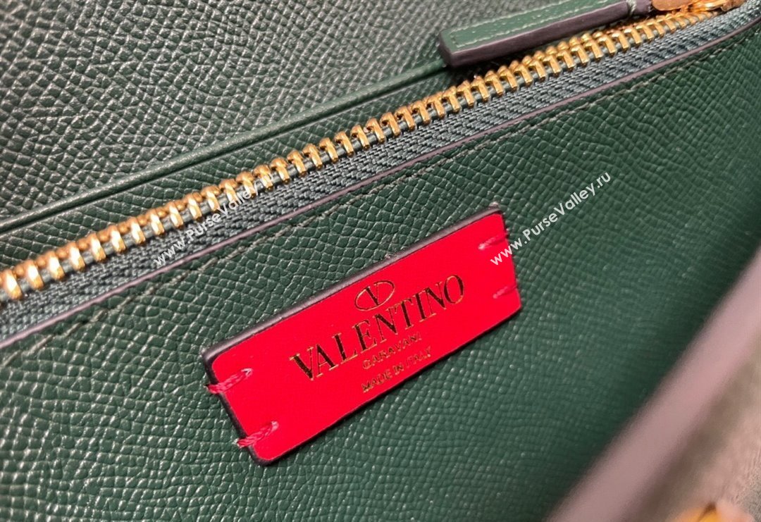 Valentino VLogo Signature Grainy Calfskin Wallet with Chain Green 2023 VLTN0093 (JD-231211067)