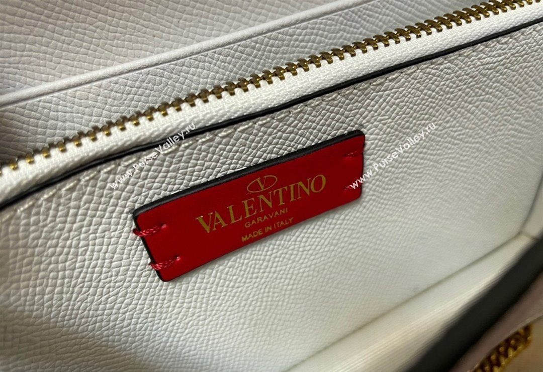 Valentino VLogo Signature Grainy Calfskin Wallet with Chain White 2023 VLTN0093 (JD-231211072)