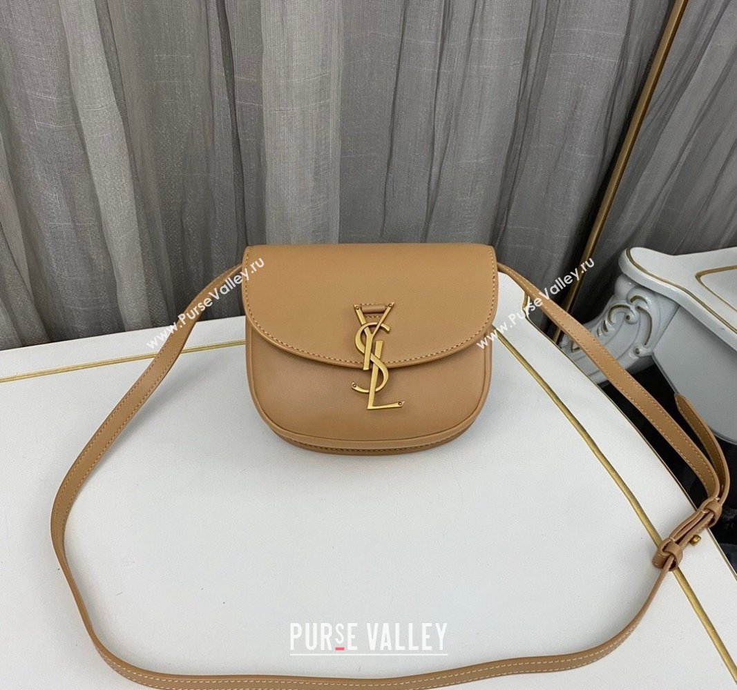 Saint Laurent Kaia Small Satchel Bag in Smooth Leather 619740 Apricot 2023 (nana-231211075)