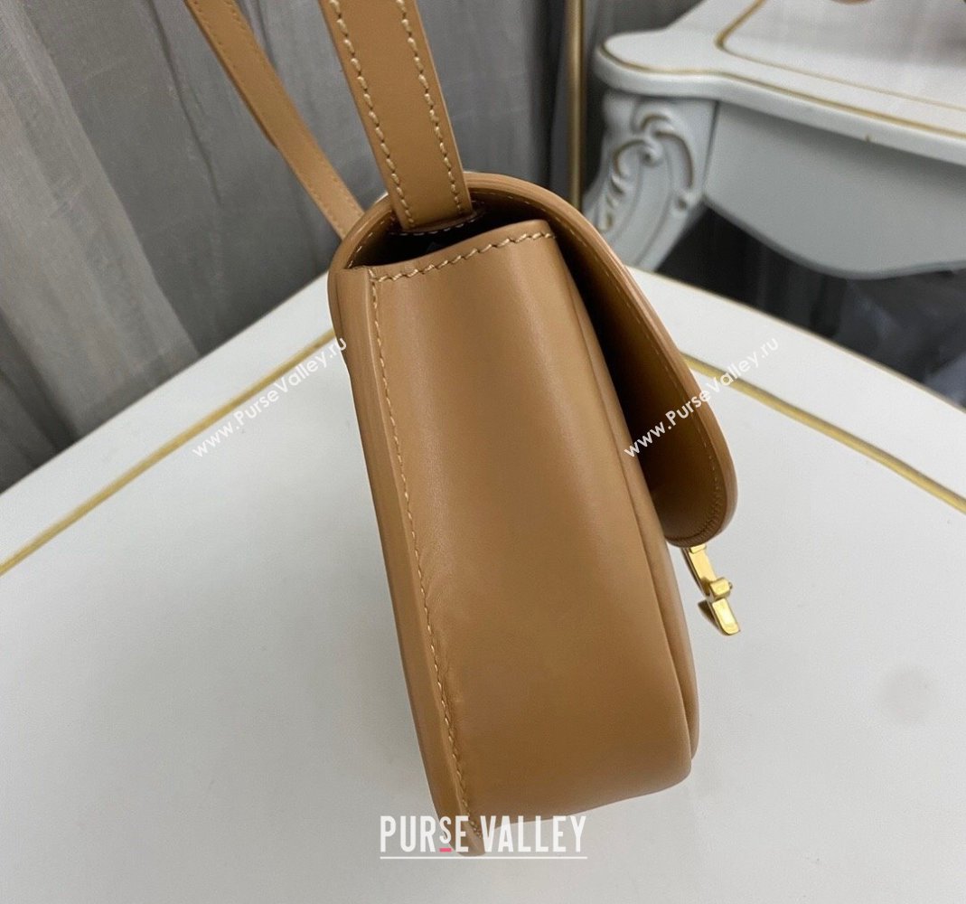 Saint Laurent Kaia Small Satchel Bag in Smooth Leather 619740 Apricot 2023 (nana-231211075)