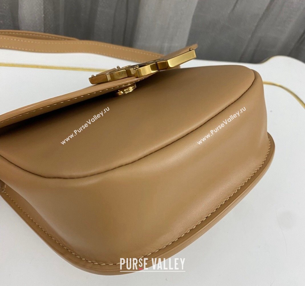 Saint Laurent Kaia Small Satchel Bag in Smooth Leather 619740 Apricot 2023 (nana-231211075)