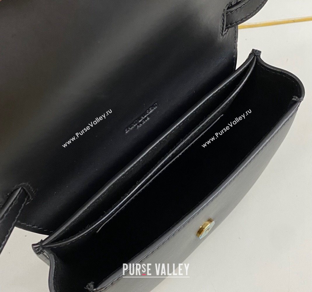 Saint Laurent Kaia Small Satchel Bag in Smooth Leather 619740 Black 2023 (nana-231211076)