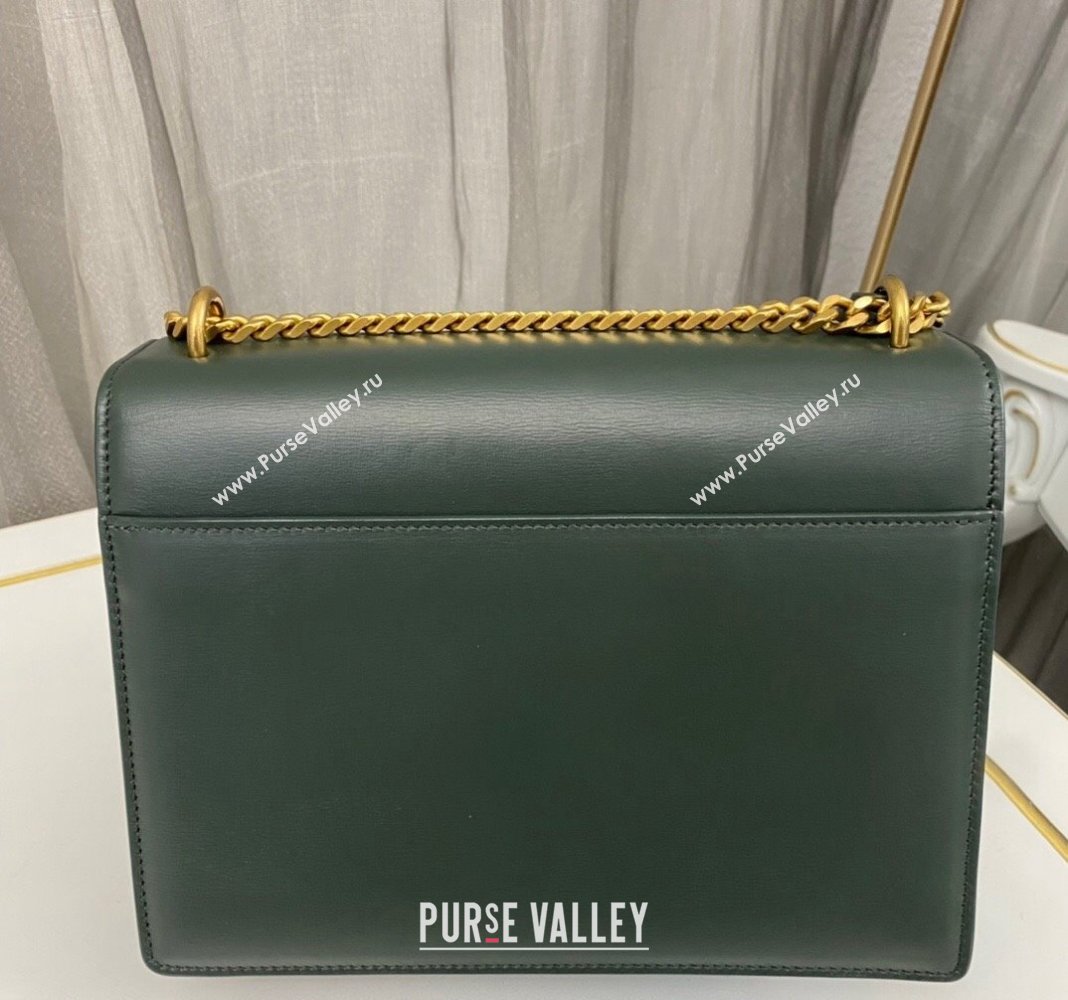 Saint Laurent Sunset Medium Bag in Box Leather 442906 Dark Green/Gold 2023 (nana-231211078)