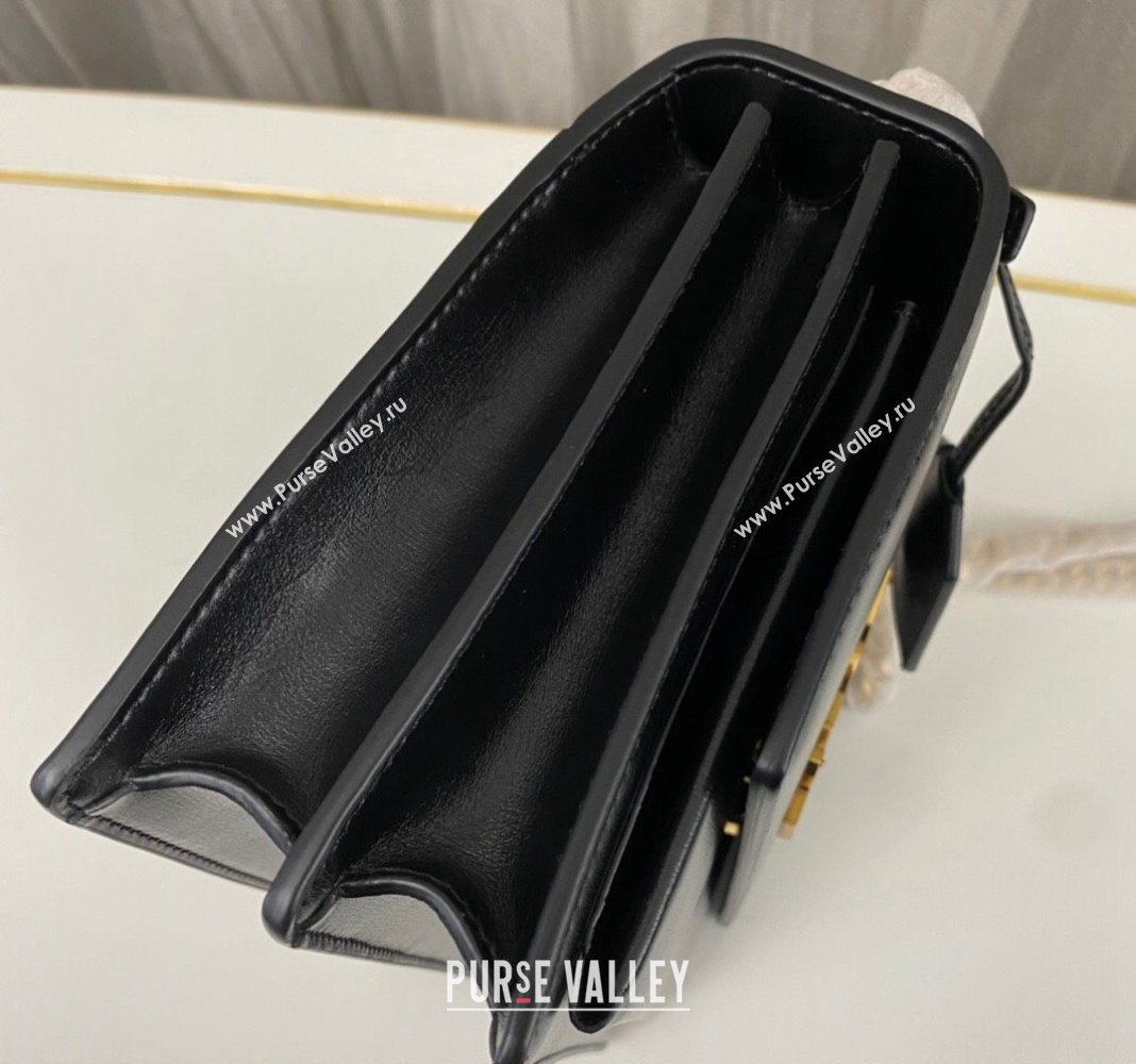 Saint Laurent Sunset Medium Bag in Box Leather 442906 Black/Gold 2023 (nana-231211079)