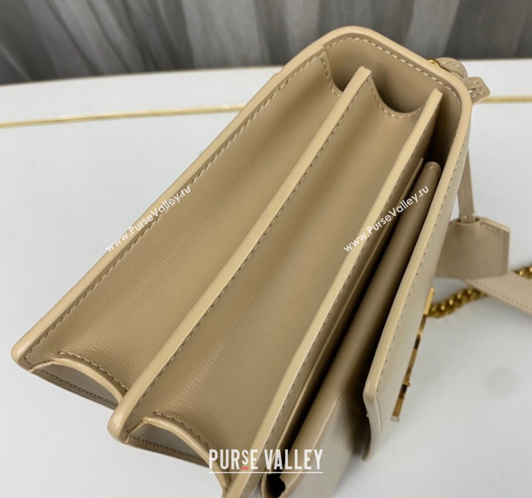 Saint Laurent Sunset Medium Bag in Box Leather 442906 Apricot/Gold 2023 (nana-231211083)