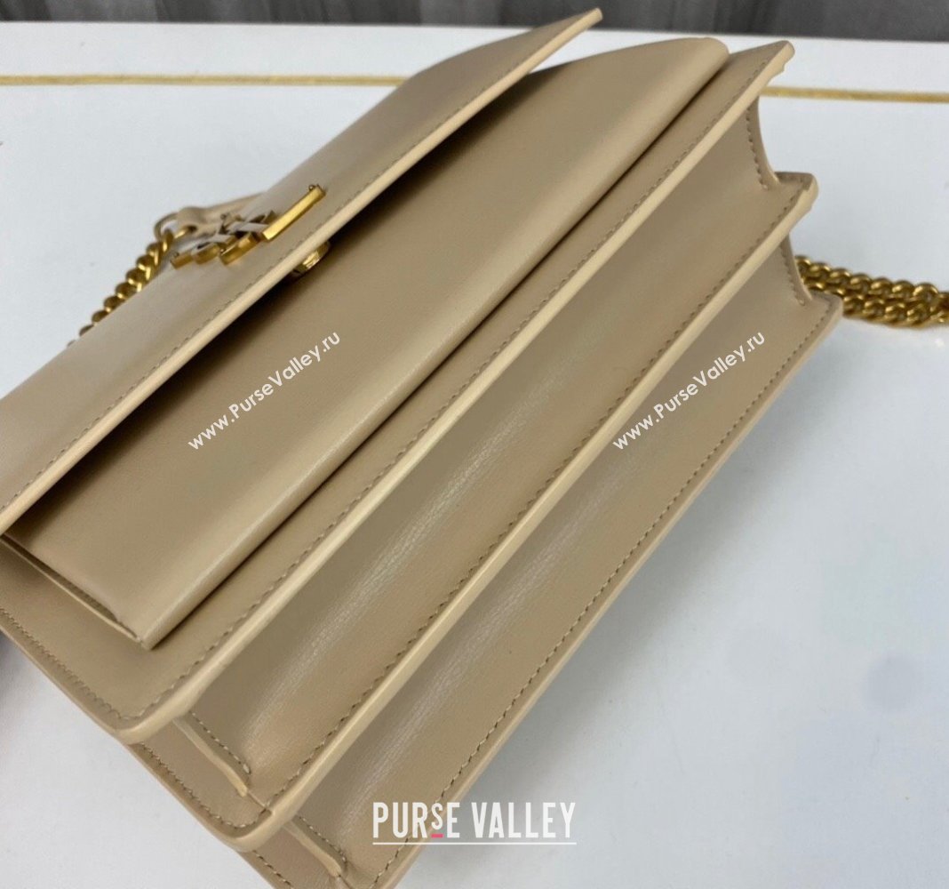 Saint Laurent Sunset Medium Bag in Box Leather 442906 Apricot/Gold 2023 (nana-231211083)