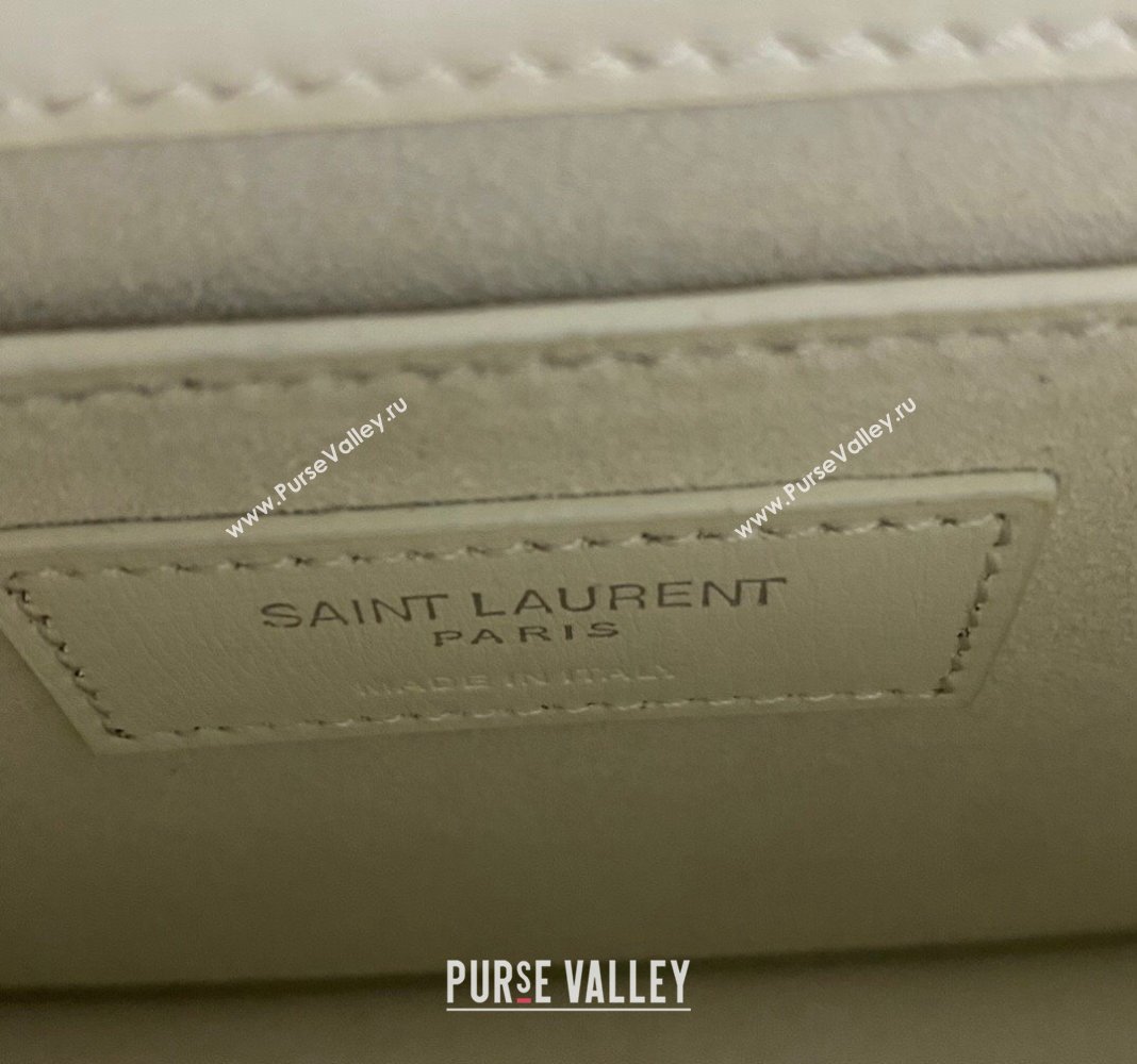 Saint Laurent Sunset Medium Bag in Box Leather 442906 White/Silver 2023 (nana-231211085)